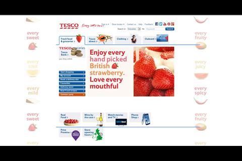 Tesco website, 2013